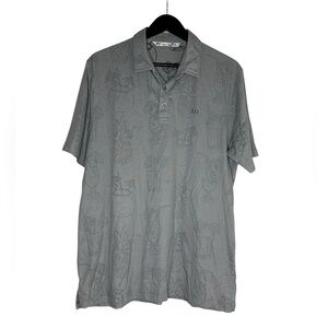 Travis Mathew Gray Polo L Short Sleeve Pima Cotton Blend Cocktail